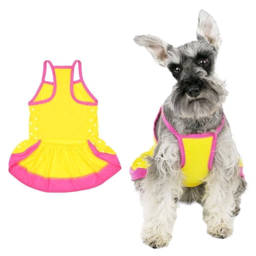 NWT Vibrant Life Yellow Polka Dot Dog Dress - Picture 10 of 12